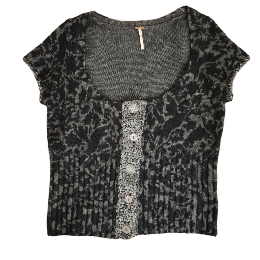 Free People NWOT Wool Blend Crochet Trim Cardigan